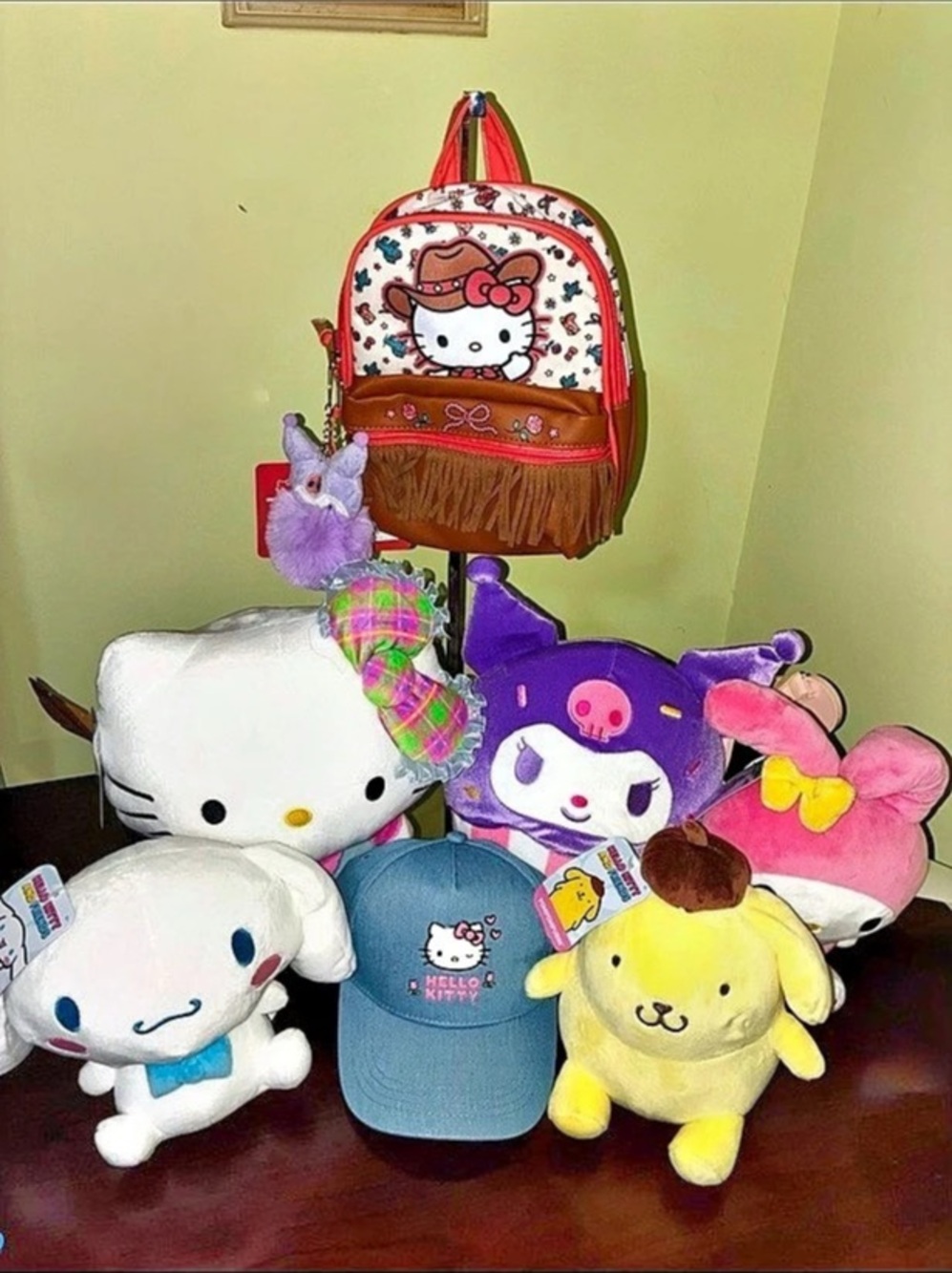 Sanrio Hello Kitty Cowgirl Mini Backpack Pink & Brown and friends